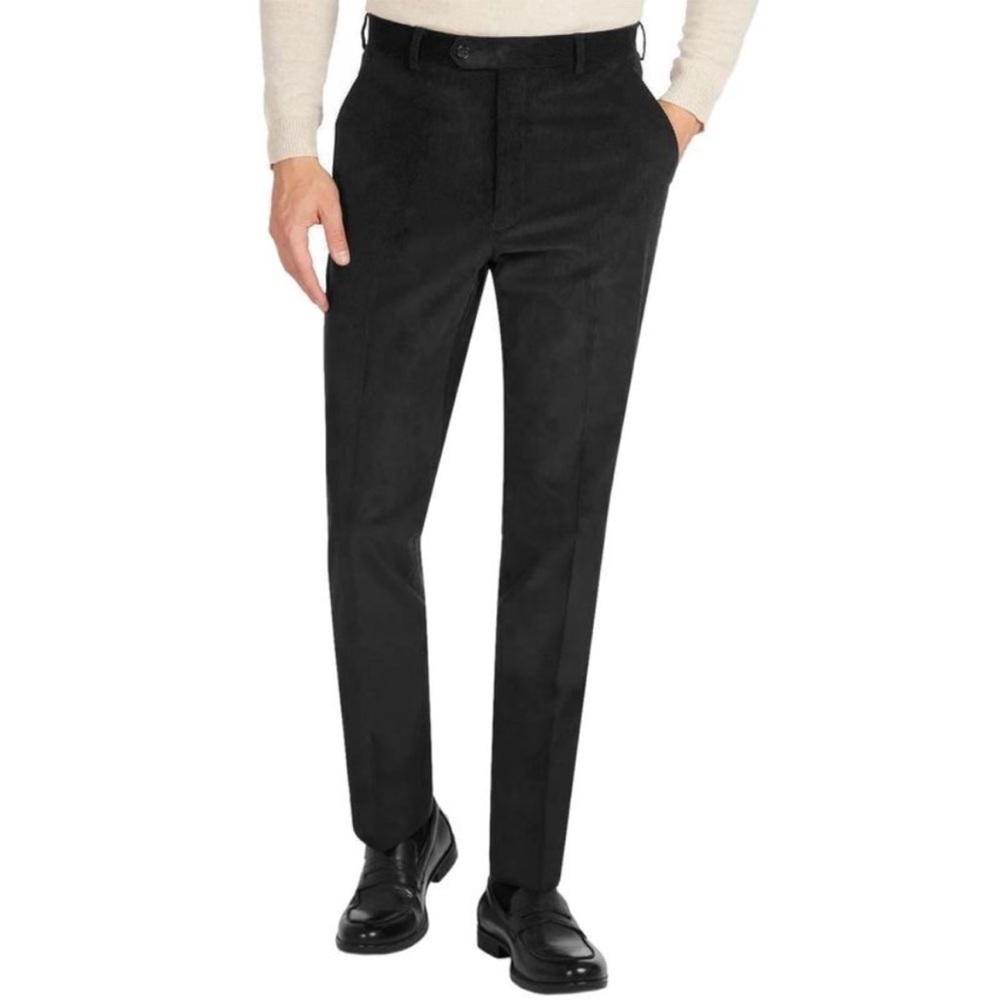 Lauren Ralph Lauren Mens Black Corduroy Classic Fit Dress Pant Trouser 33 x 30